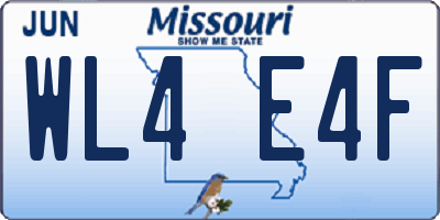 MO license plate WL4E4F