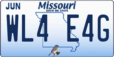 MO license plate WL4E4G
