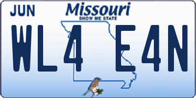 MO license plate WL4E4N
