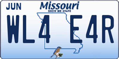 MO license plate WL4E4R