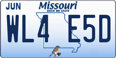 MO license plate WL4E5D