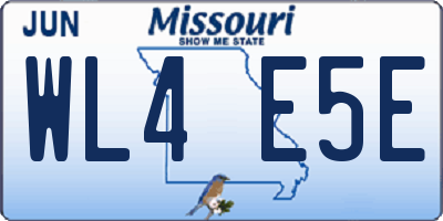 MO license plate WL4E5E