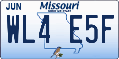 MO license plate WL4E5F