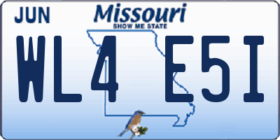 MO license plate WL4E5I