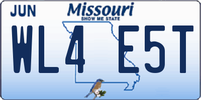 MO license plate WL4E5T