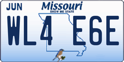 MO license plate WL4E6E