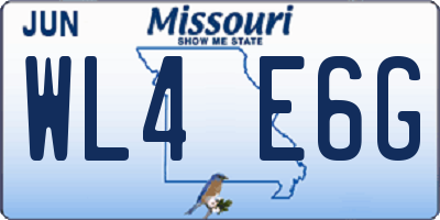 MO license plate WL4E6G
