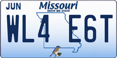 MO license plate WL4E6T