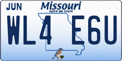 MO license plate WL4E6U