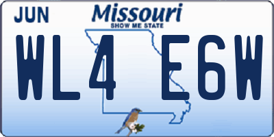 MO license plate WL4E6W