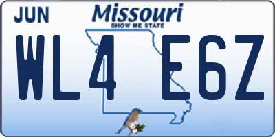 MO license plate WL4E6Z