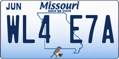 MO license plate WL4E7A