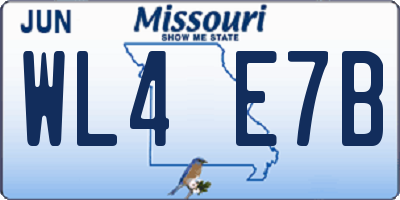 MO license plate WL4E7B