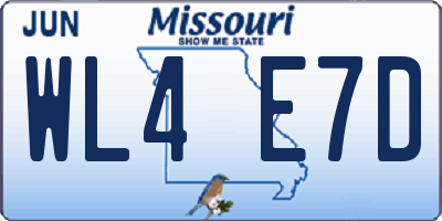 MO license plate WL4E7D