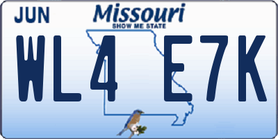 MO license plate WL4E7K