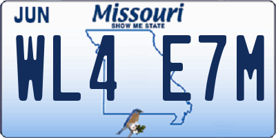 MO license plate WL4E7M