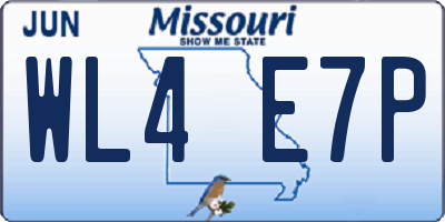 MO license plate WL4E7P