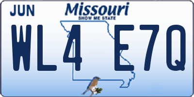 MO license plate WL4E7Q