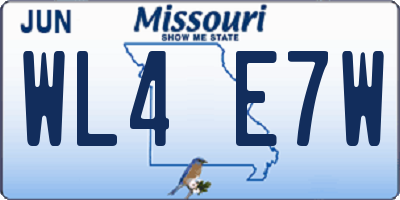 MO license plate WL4E7W