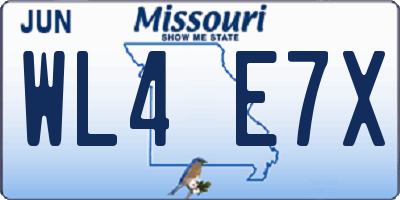 MO license plate WL4E7X