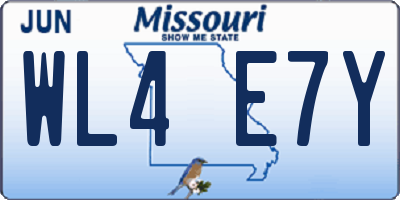MO license plate WL4E7Y