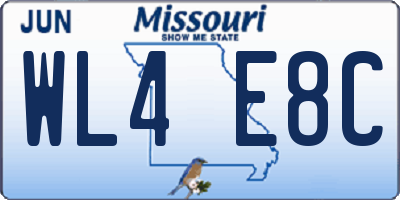 MO license plate WL4E8C