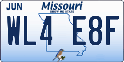 MO license plate WL4E8F