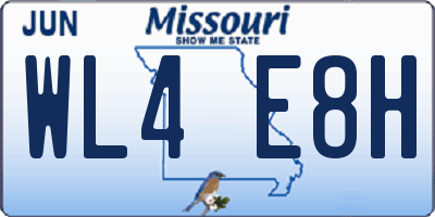 MO license plate WL4E8H