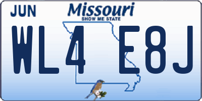 MO license plate WL4E8J