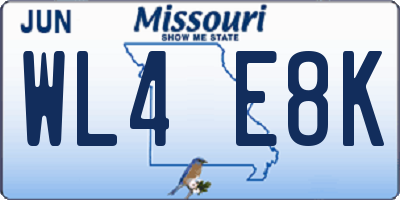 MO license plate WL4E8K