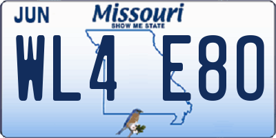 MO license plate WL4E8O