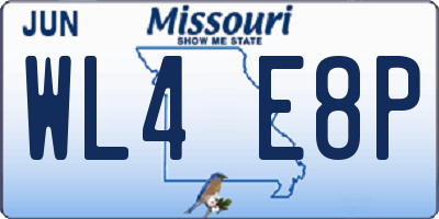 MO license plate WL4E8P