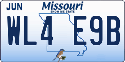 MO license plate WL4E9B