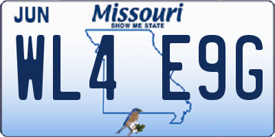 MO license plate WL4E9G