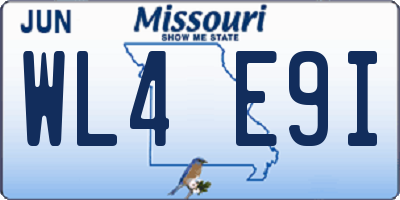 MO license plate WL4E9I