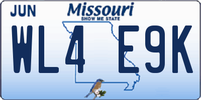 MO license plate WL4E9K