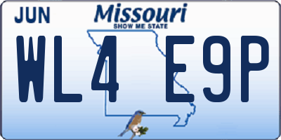 MO license plate WL4E9P