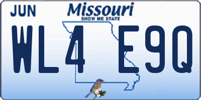MO license plate WL4E9Q