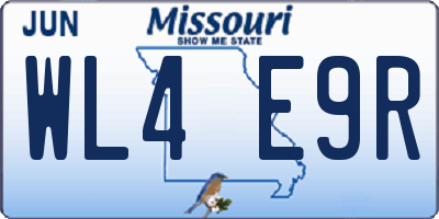 MO license plate WL4E9R