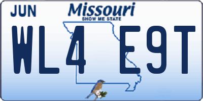 MO license plate WL4E9T