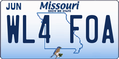 MO license plate WL4F0A