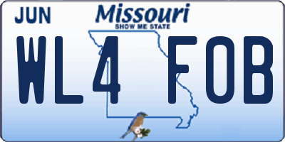 MO license plate WL4F0B