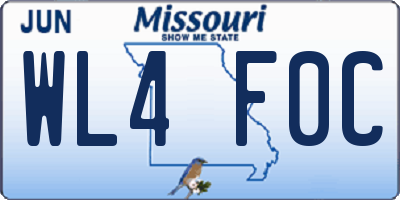 MO license plate WL4F0C