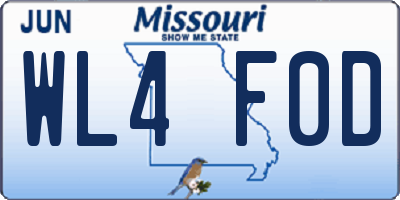 MO license plate WL4F0D