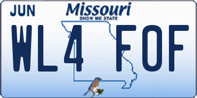 MO license plate WL4F0F