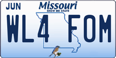 MO license plate WL4F0M