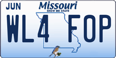 MO license plate WL4F0P