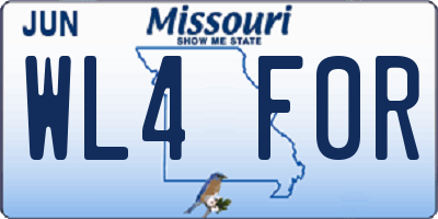 MO license plate WL4F0R