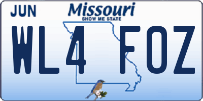 MO license plate WL4F0Z