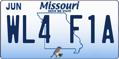 MO license plate WL4F1A